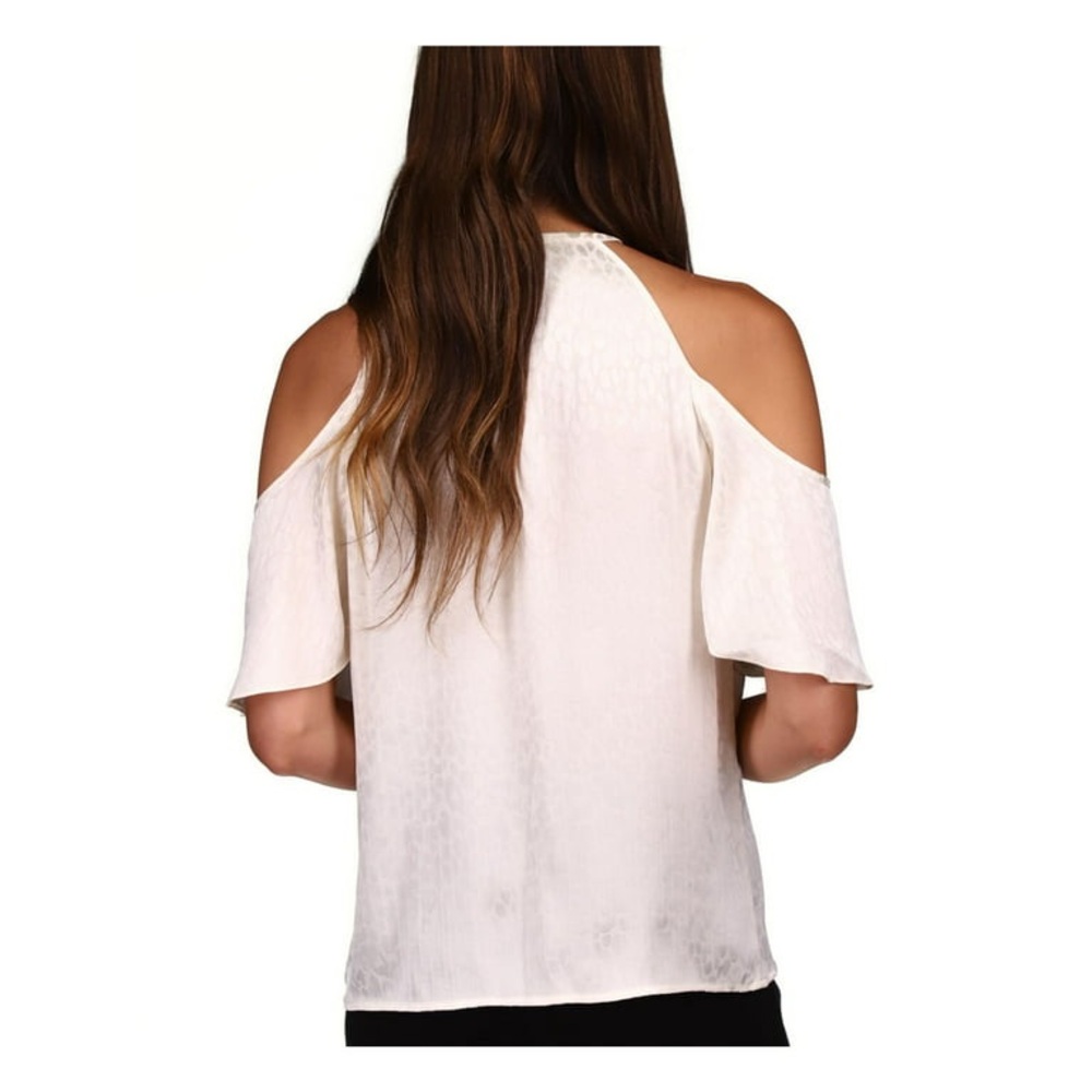 Elegant White Cold Shoulder Top - Picture 3 of 5